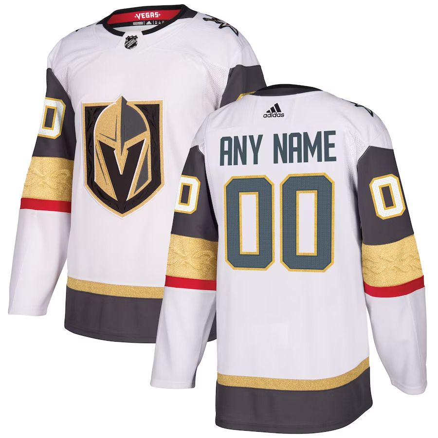 Men Vegas Golden Knights adidas White Away Authentic Custom NHL Jersey